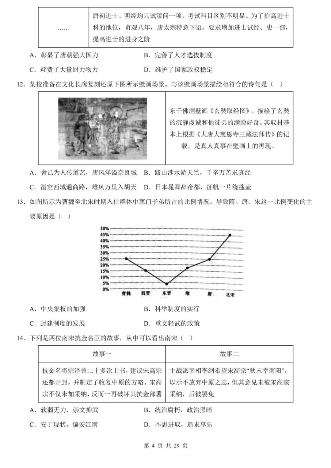 【中考历史】2026中考历史专题模拟测试卷:中国古代史,2026新考向!中国古代史“时间轴+易错题”模拟卷,速来自测能拿多少分 第4张