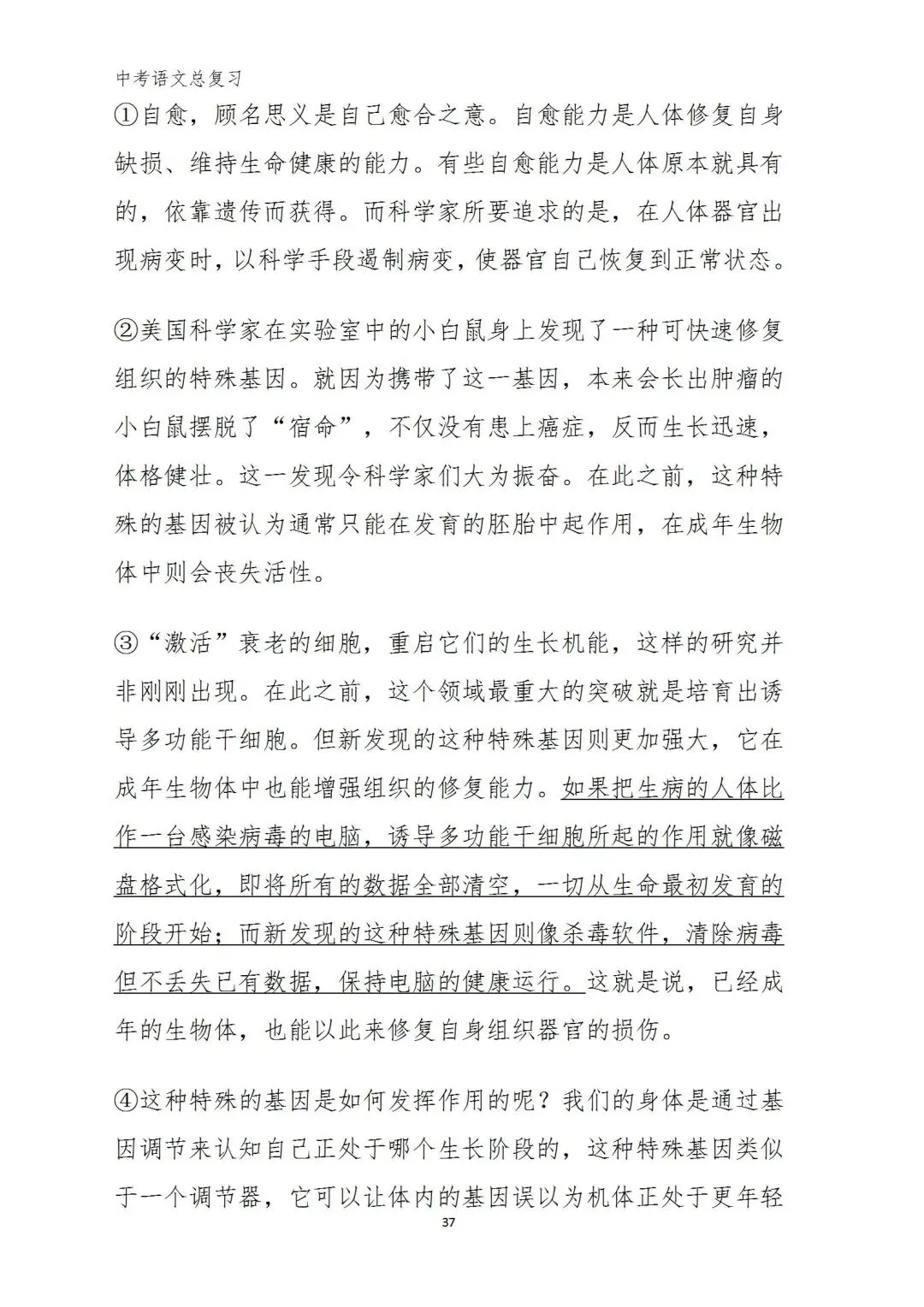 中考语文复习(考前习题+答案) 第32张