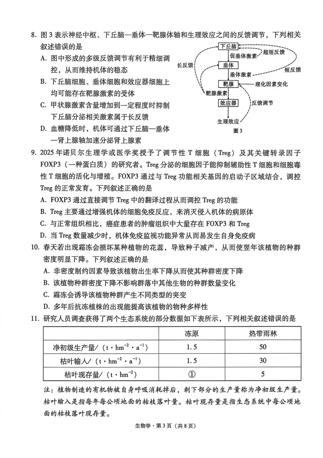2026年4月16、17日333生物学试卷和答案 第3张