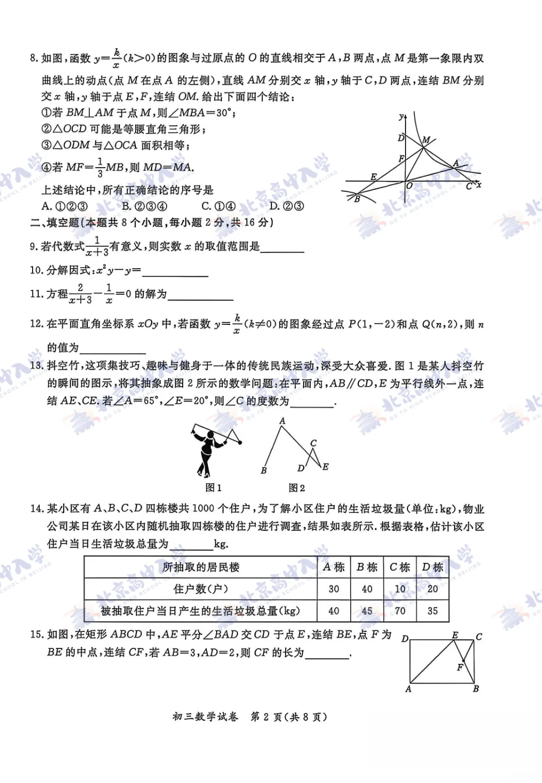 海淀西城等9区30+套初三一模试卷&答案,打包自测! 第15张