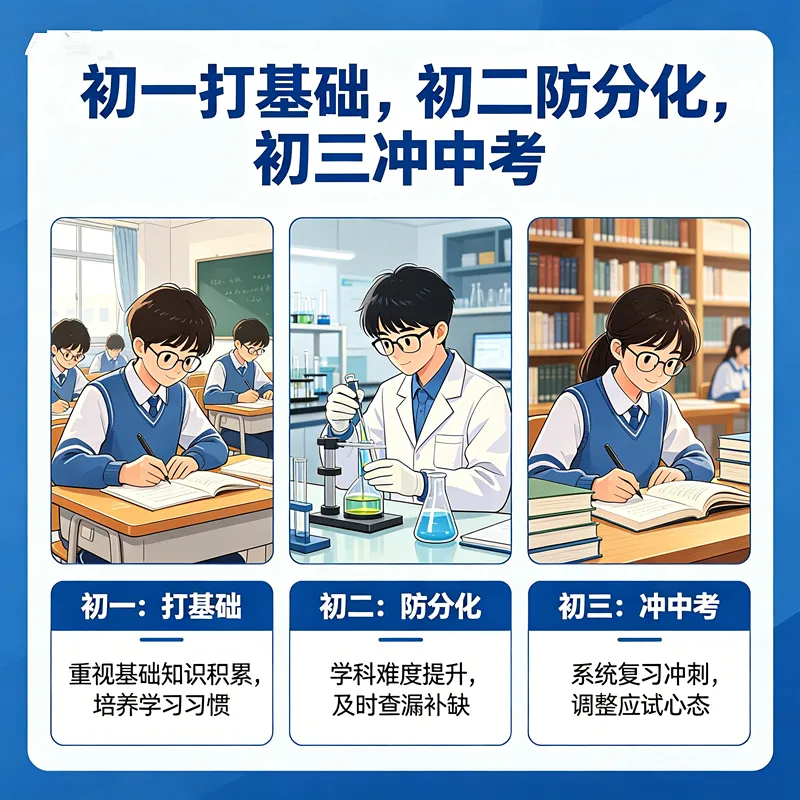 初一打基础,初二防分化,初三冲中考 第1张