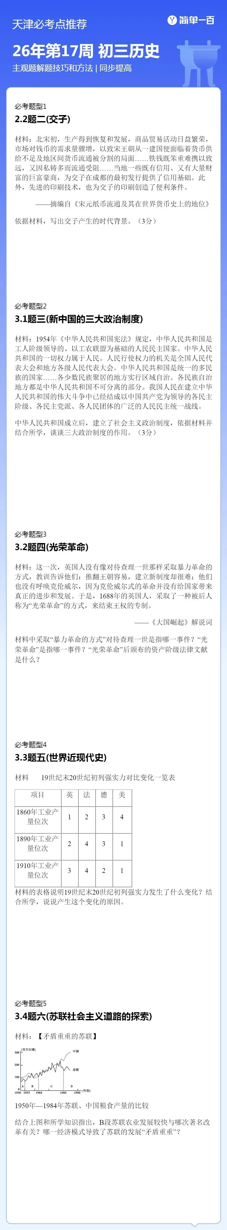 天津中考历史 l 怎么训练历史图表题的能力 第2张