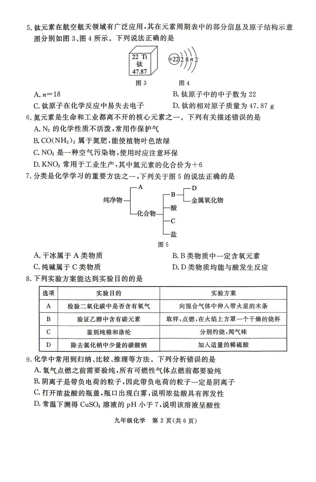 2026年河北张家口初三一模---化学试卷+答案 第4张
