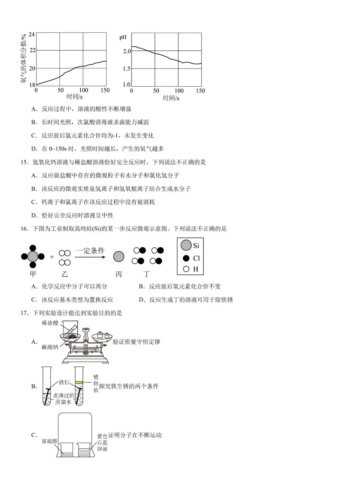 2026年中考化学选择题强化题库100题 第5张