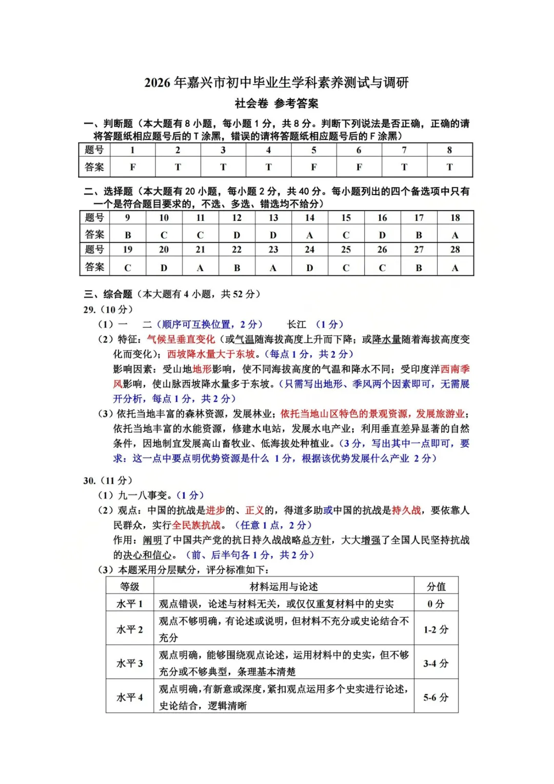 中考一模|2026年4月嘉兴中考一模试卷+答案全(内含下载链接) 第5张
