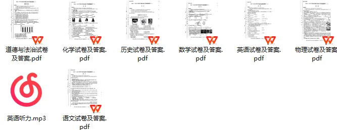 【中考二模】2025年中原名校大联考第二次测评试题卷及答案(语数英物化道史) 第1张