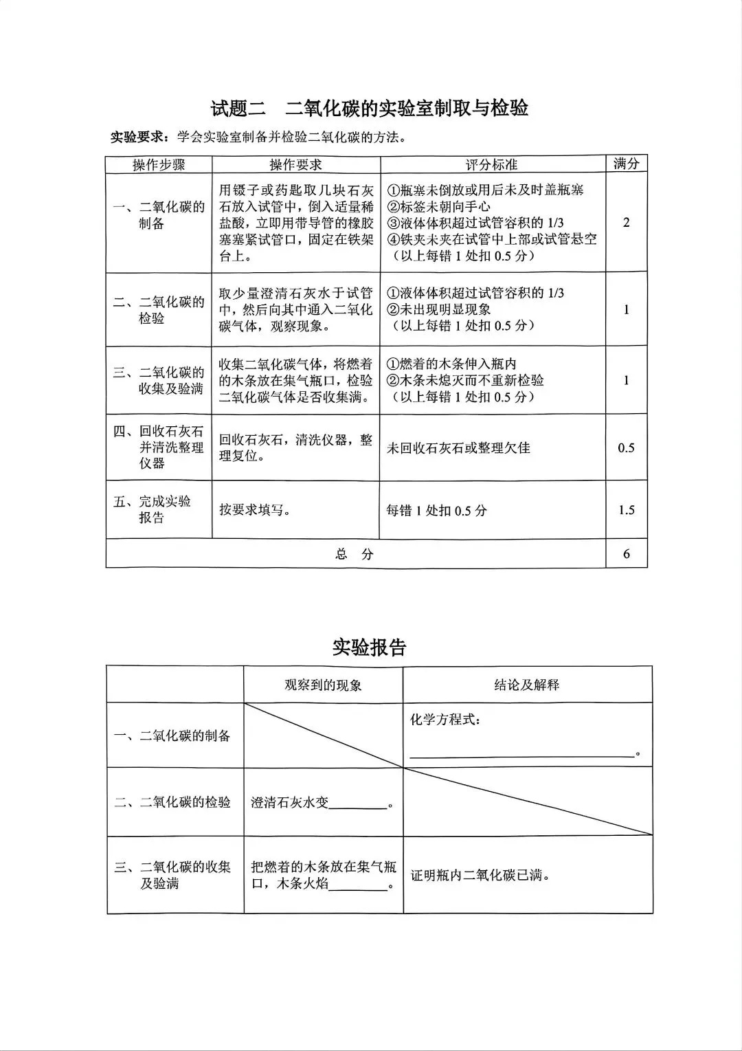【中考实验】2026年河北省物理、化学实验操作考试视频+评分标准+实验报告 第9张