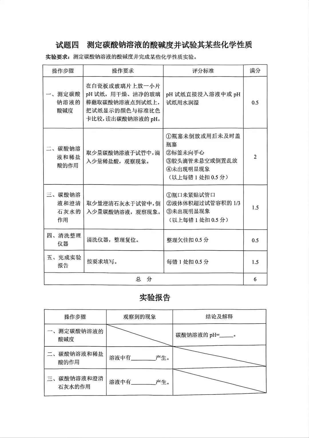 【中考实验】2026年河北省物理、化学实验操作考试视频+评分标准+实验报告 第11张