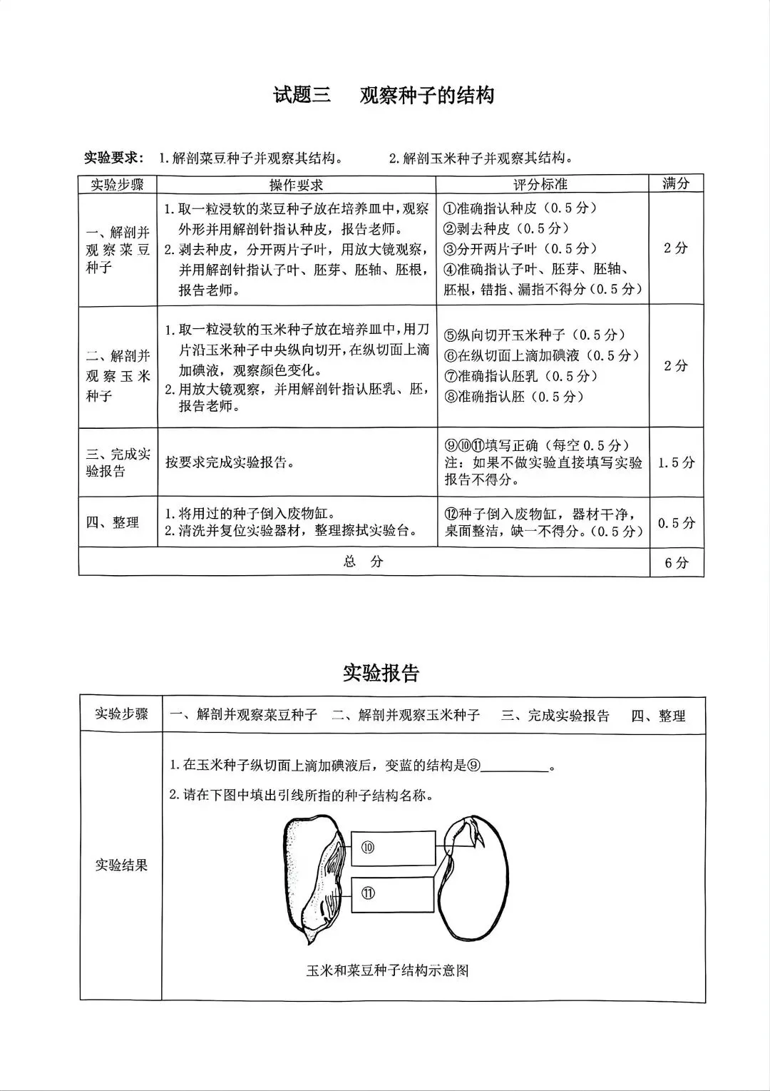 【中考实验】2026年河北省物理、化学实验操作考试视频+评分标准+实验报告 第15张