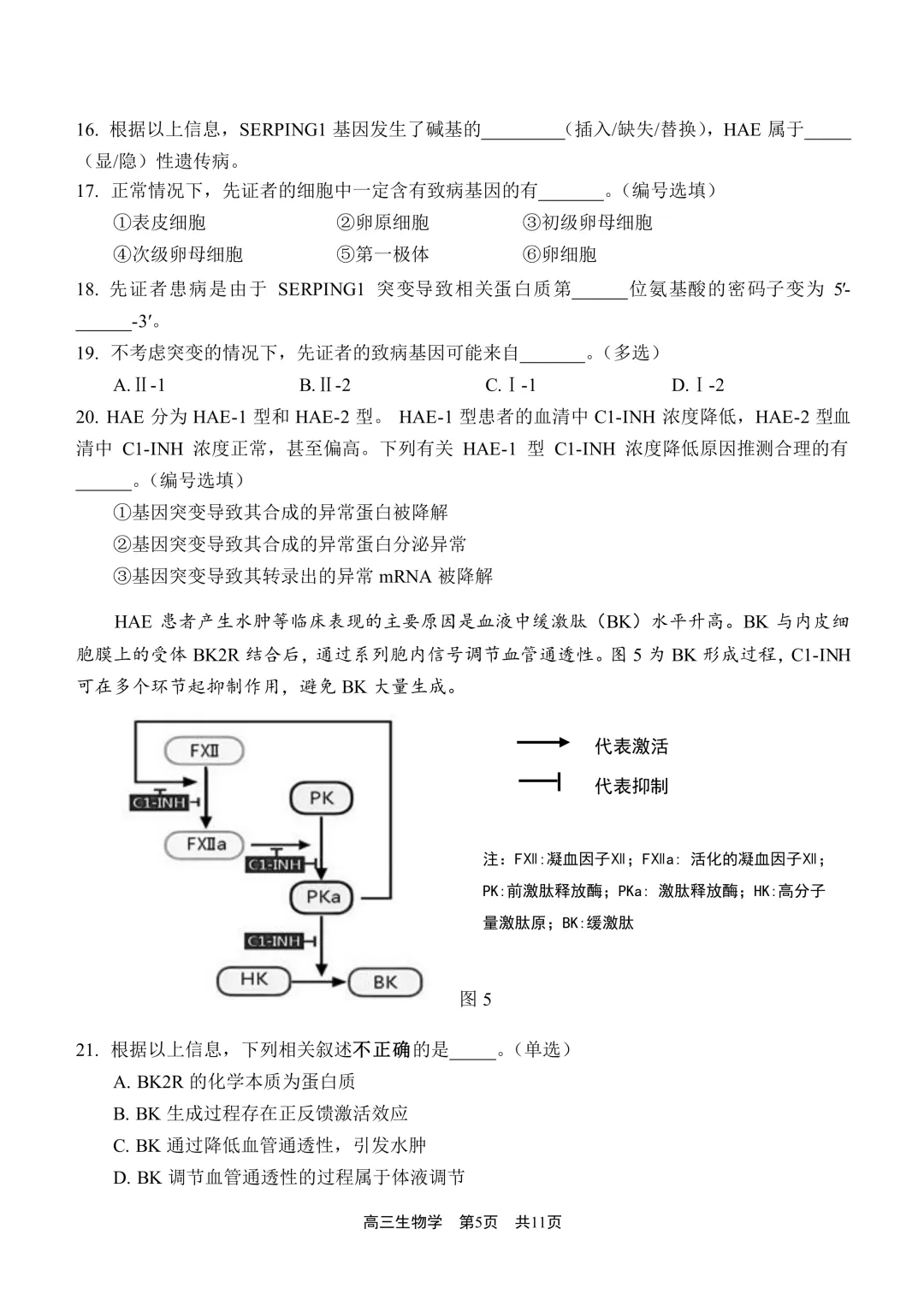 上海市2026届青浦区高三二模生物试卷及答案 第5张