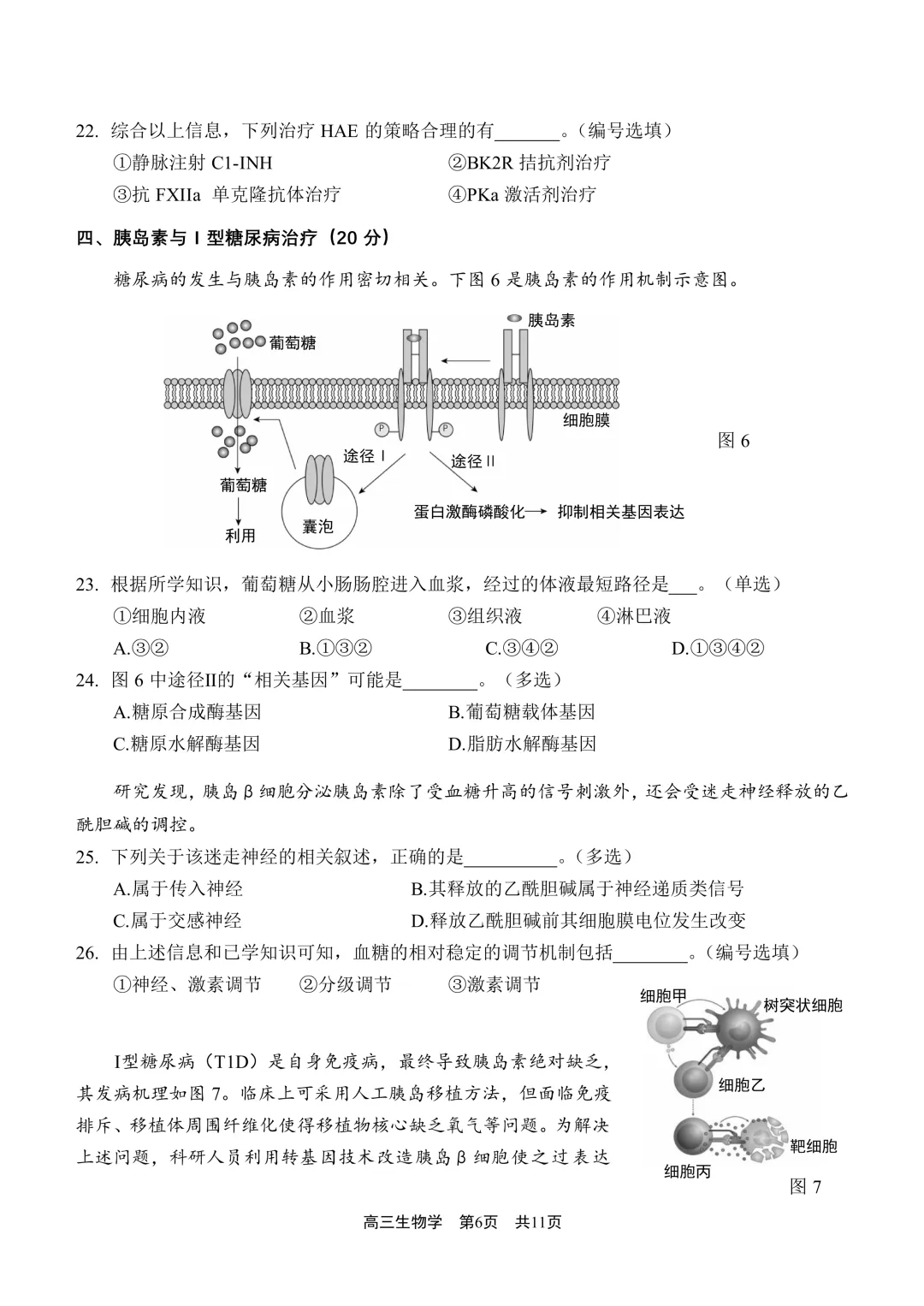 上海市2026届青浦区高三二模生物试卷及答案 第6张