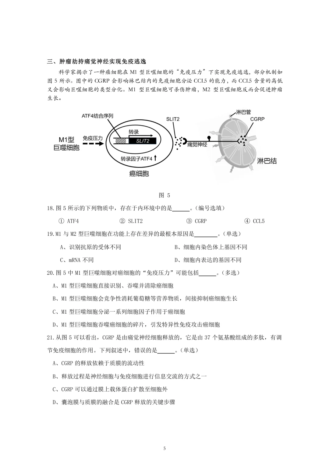 上海市2026届徐汇区高三二模生物试卷及答案 第5张