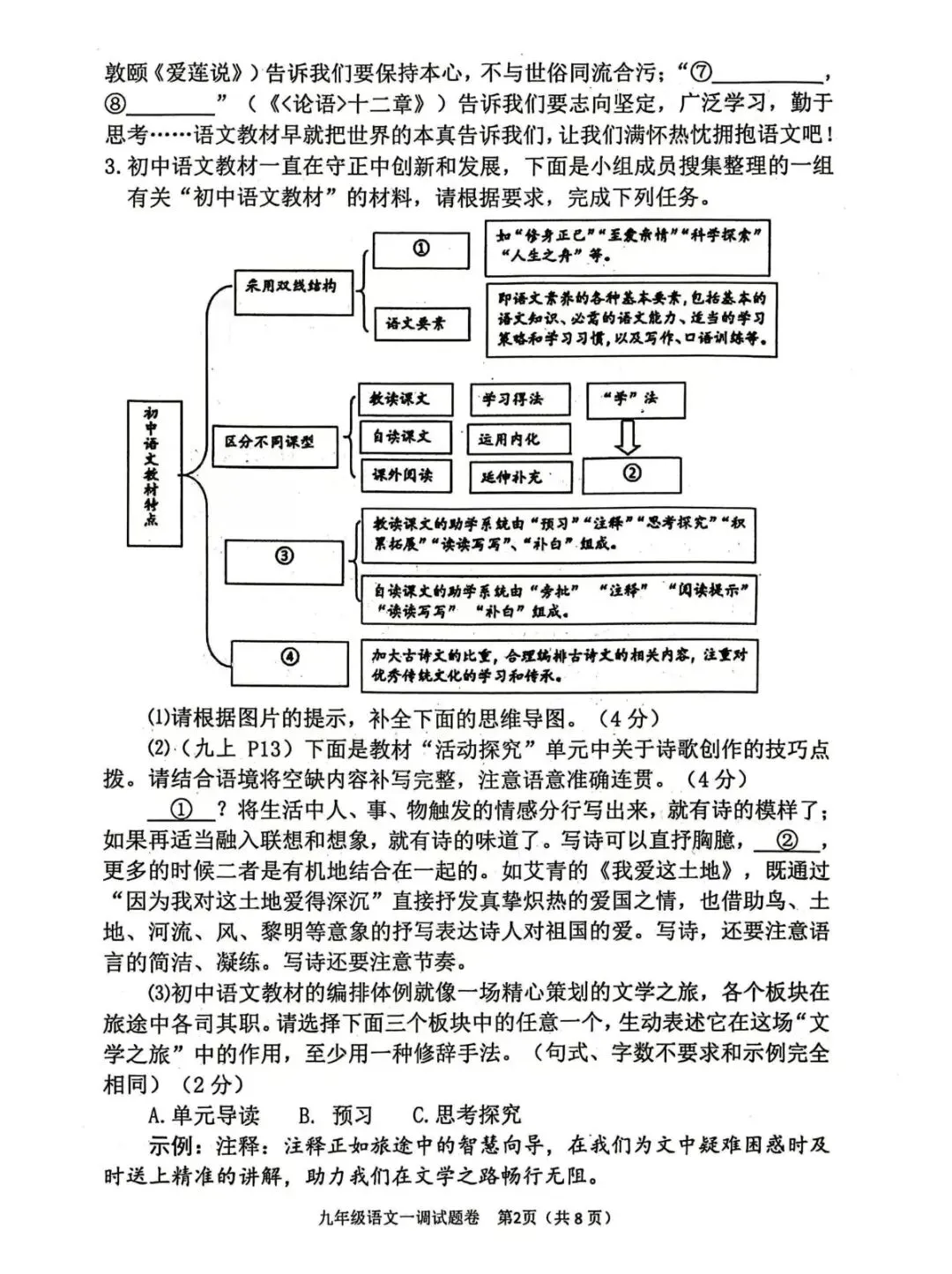 2026年南阳市中考一模(语文)试卷及答案 第2张