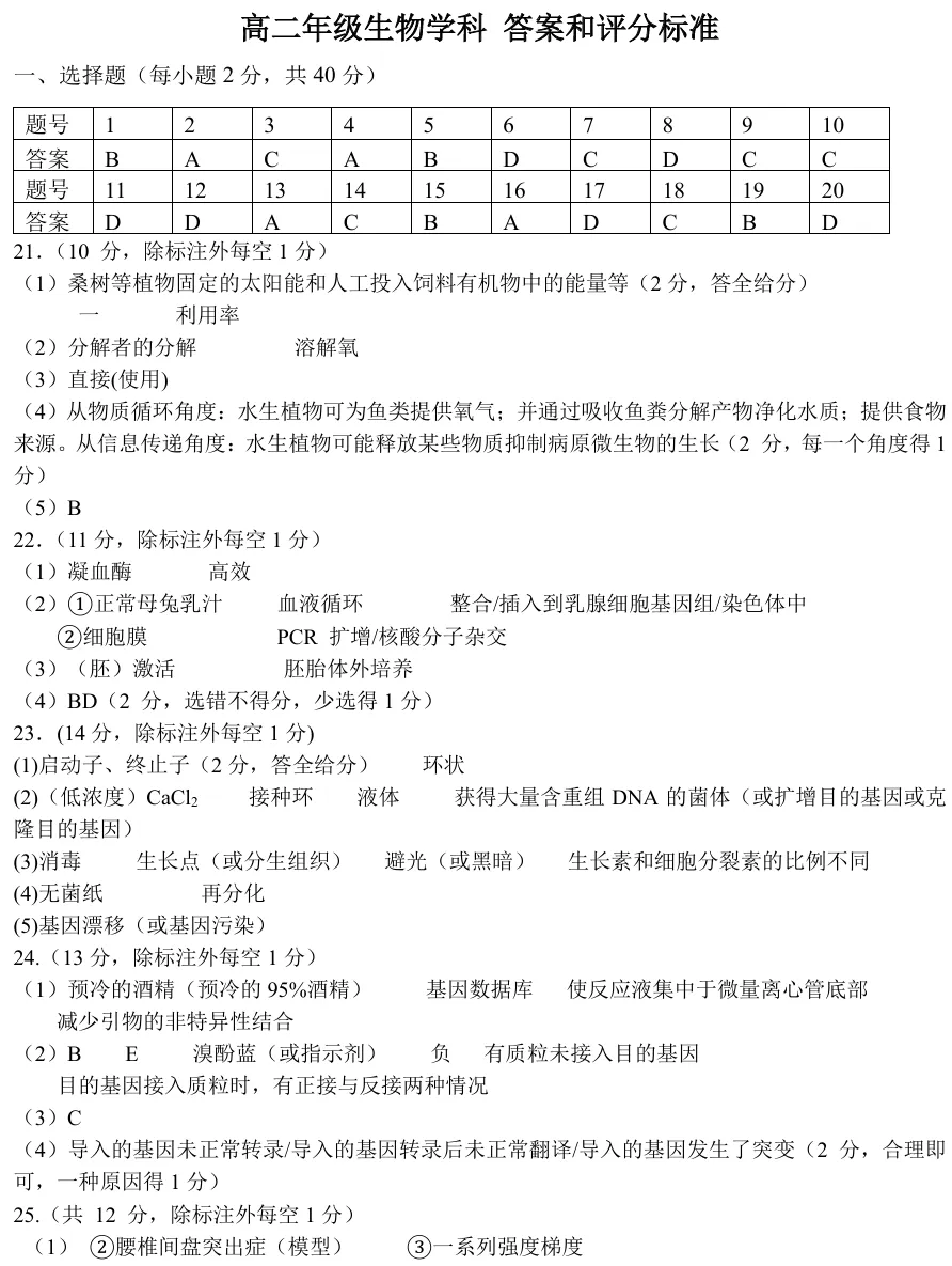 2026年4月金兰合作高二期中联考生物试卷、答案 第9张
