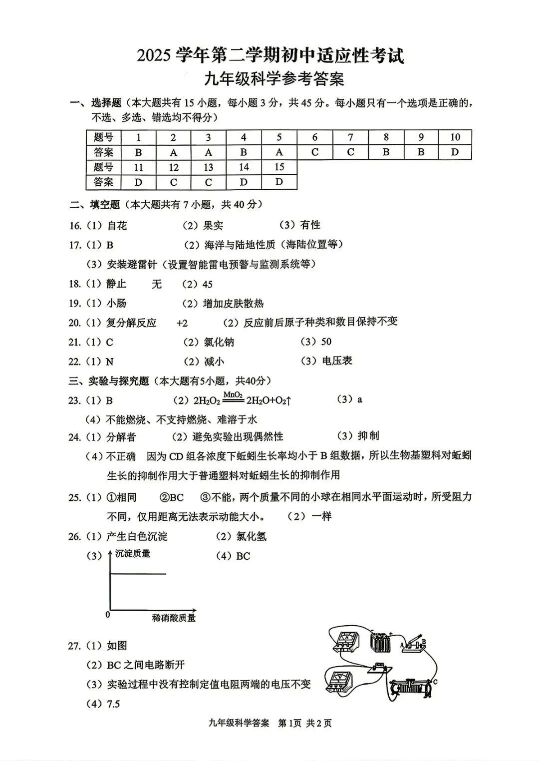 丽水中考一模 | 2026年4月丽水市中考一模「全科」试题 第14张