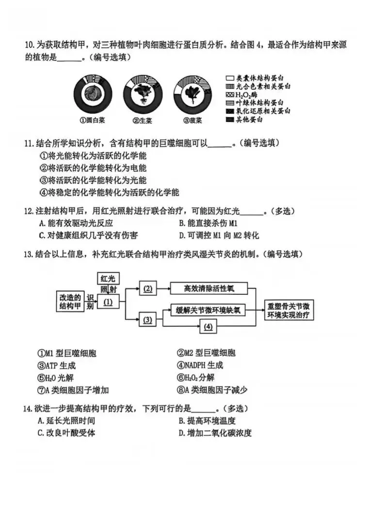 2026届高三二模生物试卷 第4张