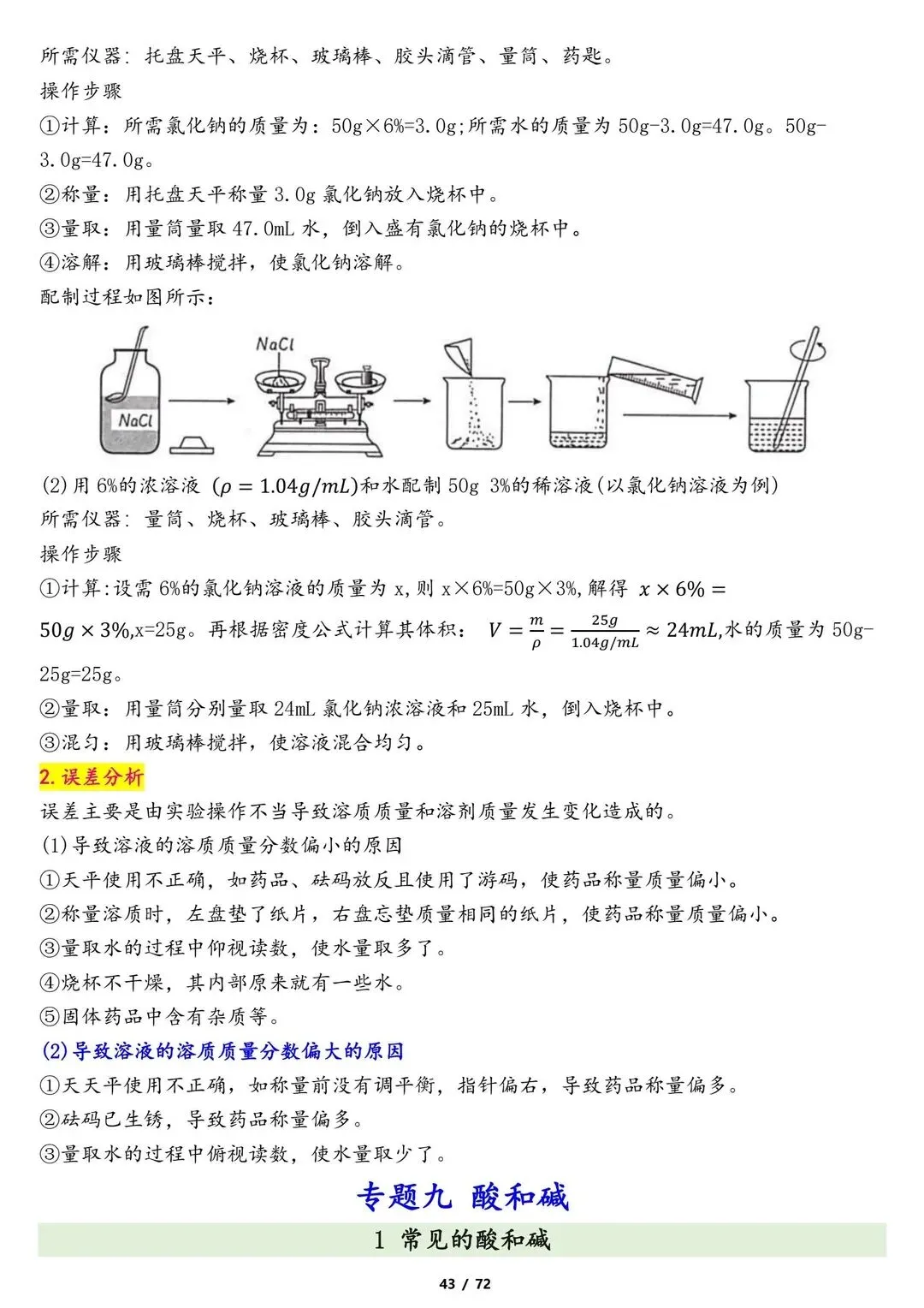 26新中考化学专题冲刺复习知识点归纳总结 第15张