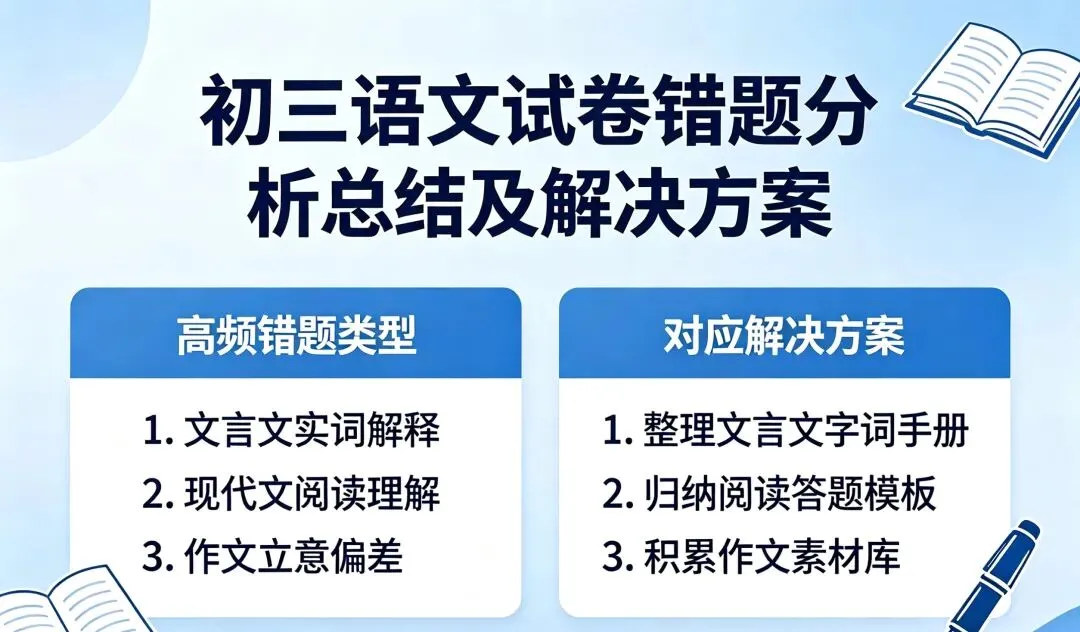 初三语文试卷错题分析总结及解决方案 第1张