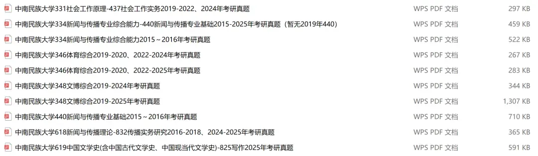 中南民族大学考研专业课历年真题汇总(含2026真题) 第2张