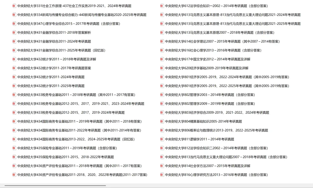 中央财经大学考研专业课历年真题汇总(含2026真题) 第2张