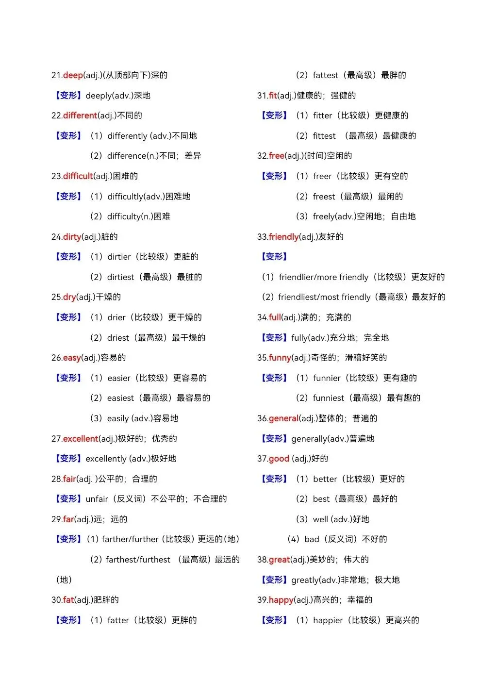 中考高频必备核心词汇拓展分类 第14张