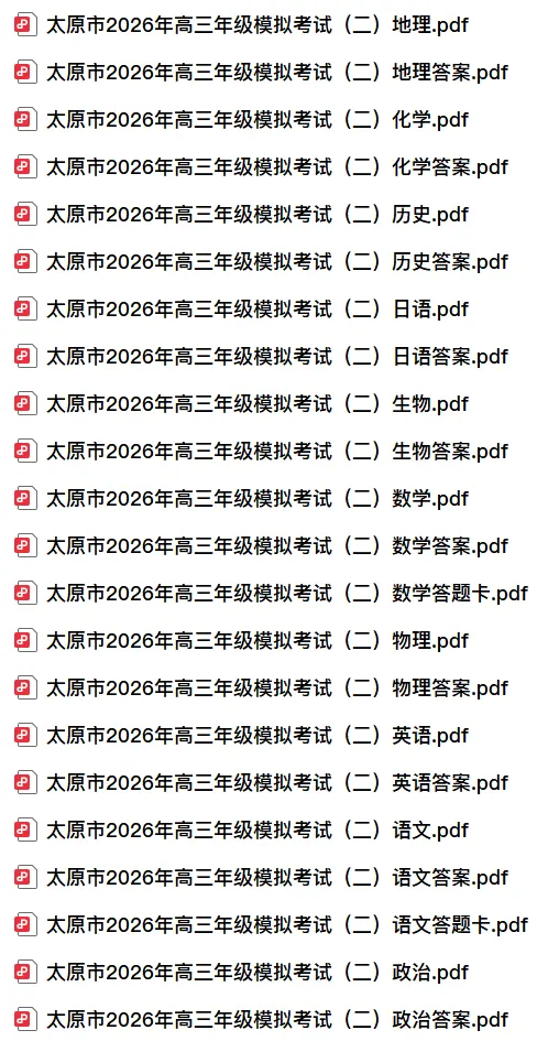 【高三】山西省太原市2026年高三年级模拟考试(二)(太原二模)(全) 第3张