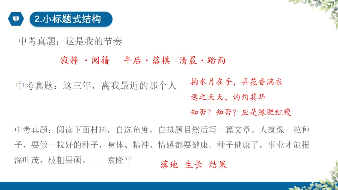 2026年中考作文专题指导:谋篇布局 ppt 第14张