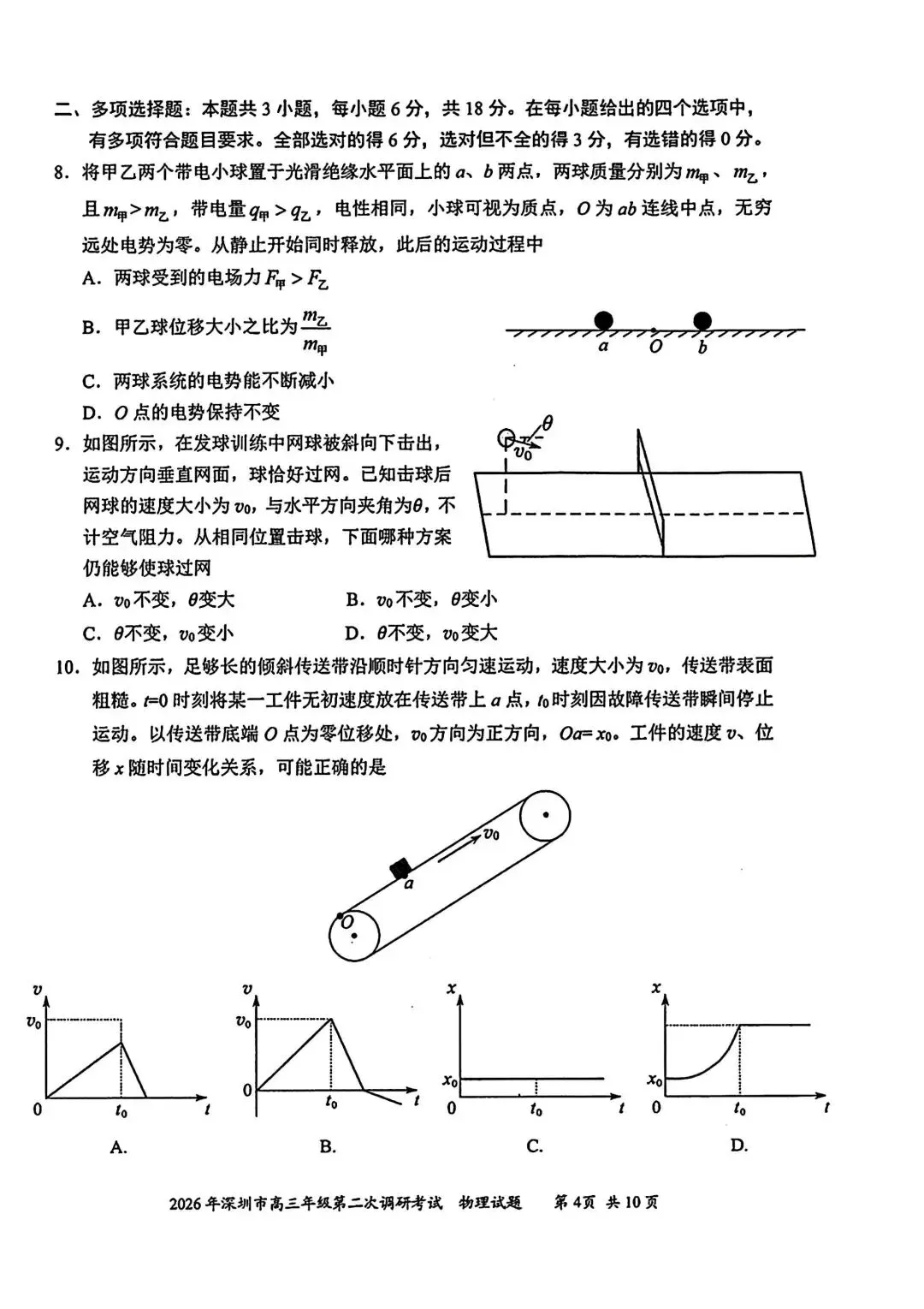 【模拟试卷】深圳市2026届高三调研考试(二)+参考答案 第6张