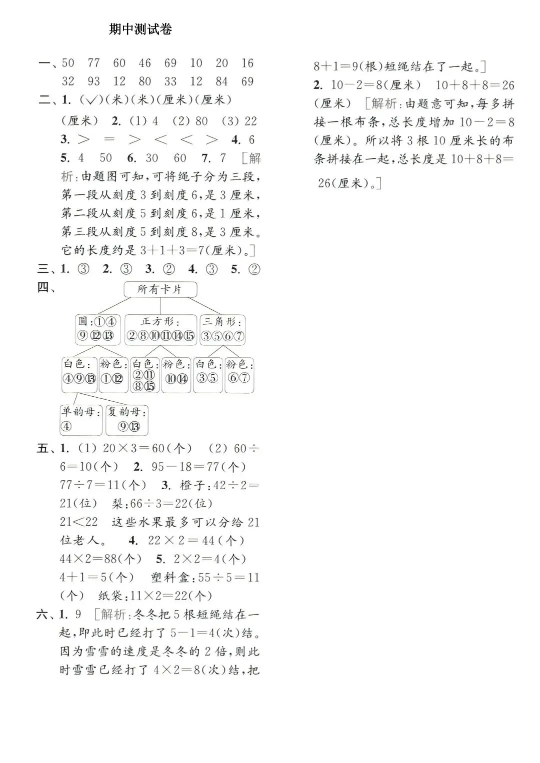 家长必转!苏教版二年级数学下册期中真题卷 5 套含答案,考前冲刺直接用 第7张