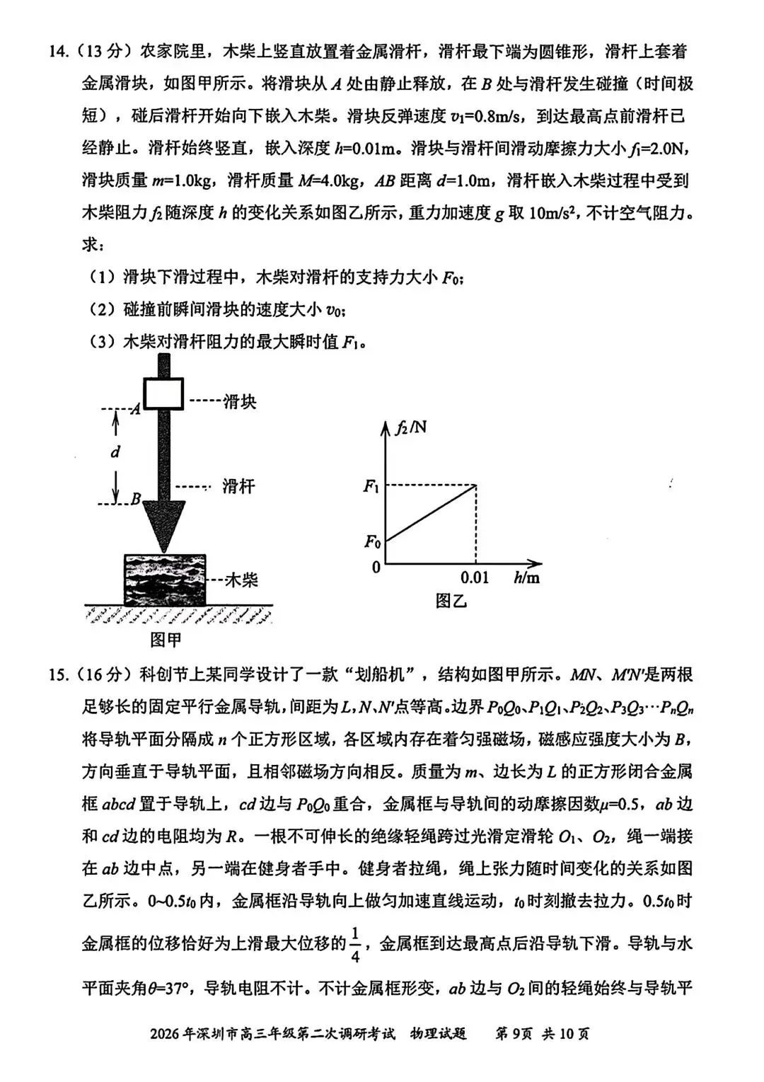 【模拟试卷】深圳市2026届高三调研考试(二)+参考答案 第11张