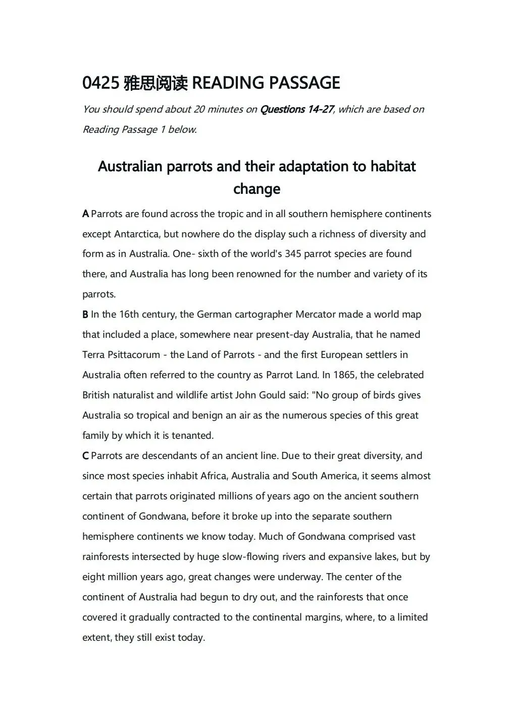 26.4.25雅思考试真题回忆(阅读2篇原题) 第2张