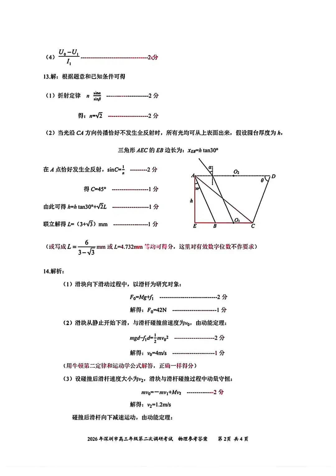 【模拟试卷】深圳市2026届高三调研考试(二)+参考答案 第14张