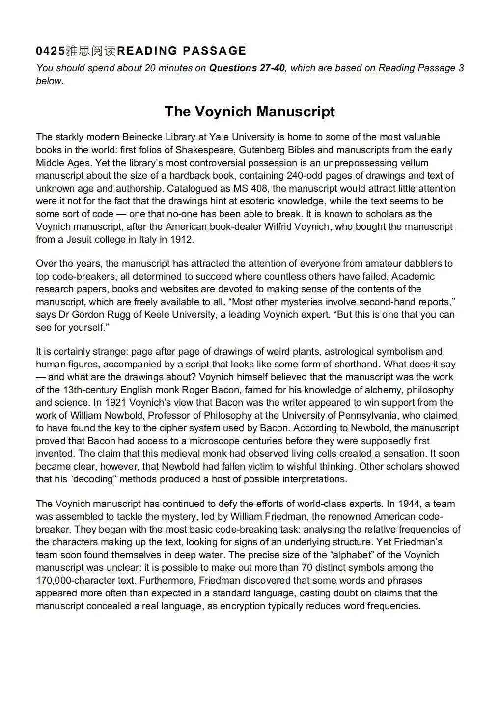 26.4.25雅思考试真题回忆(阅读2篇原题) 第4张