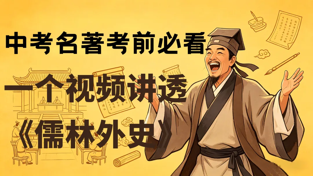 2026中考名著考前必看,一个视频讲透《儒林外史》 第1张