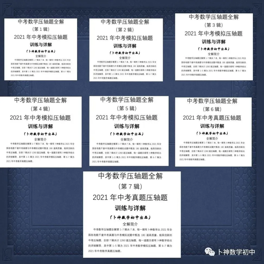 《名校中考数学压轴题狂刷2026》2025年8月新编/全国中考真题模拟压轴题/每年7辑/全部共28本/名师视角 大师眼光! 第27张