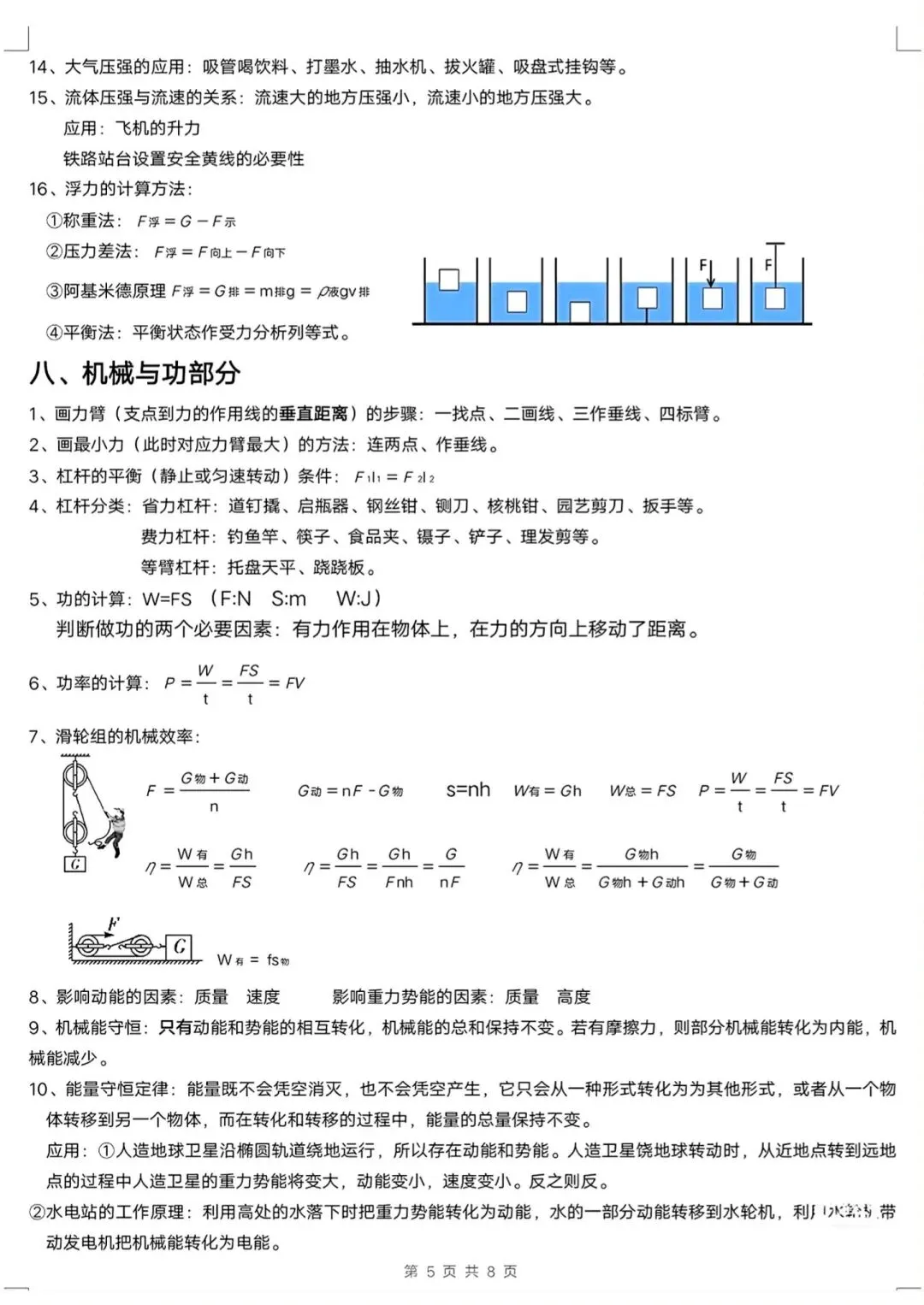 中考物理知识纲要(详细版在文末) 第6张