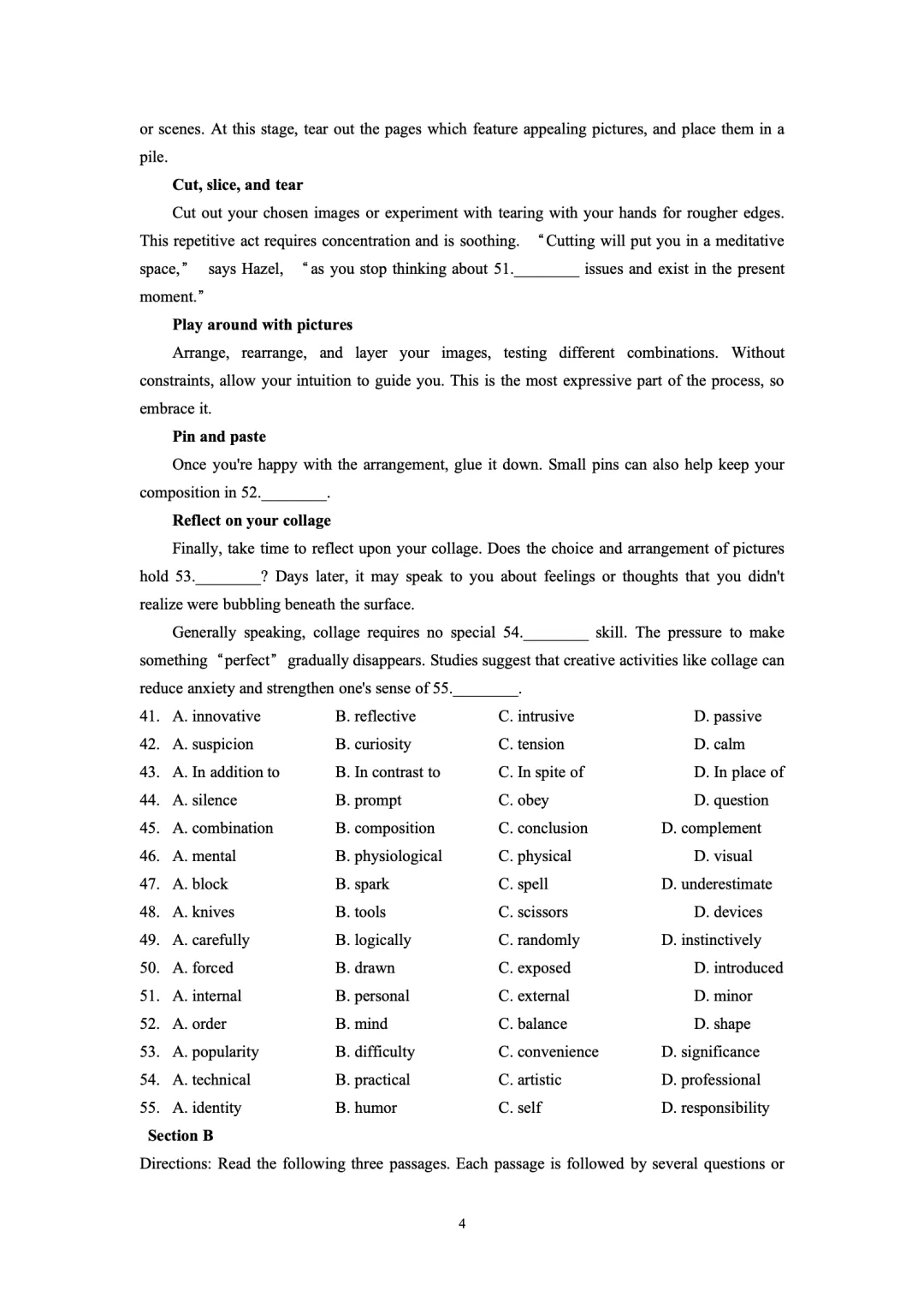 【高中英语】七宝/复兴/控江/晋元等期中考试卷 第5张