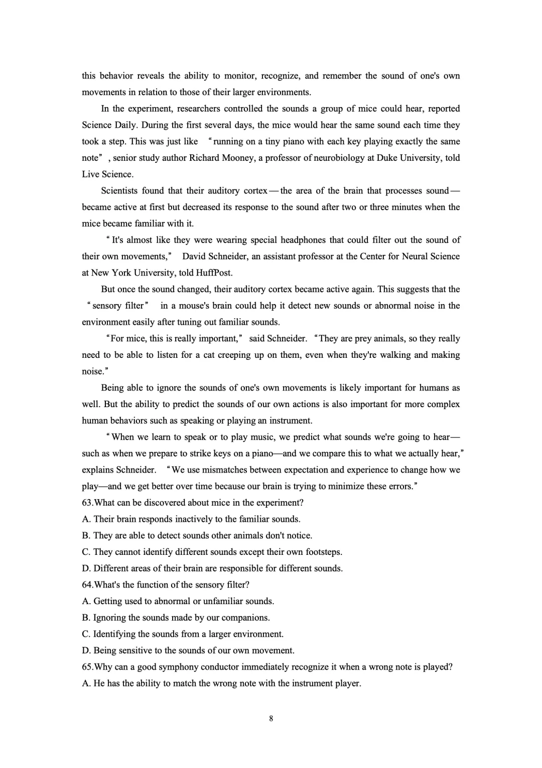 【高中英语】七宝/复兴/控江/晋元等期中考试卷 第9张