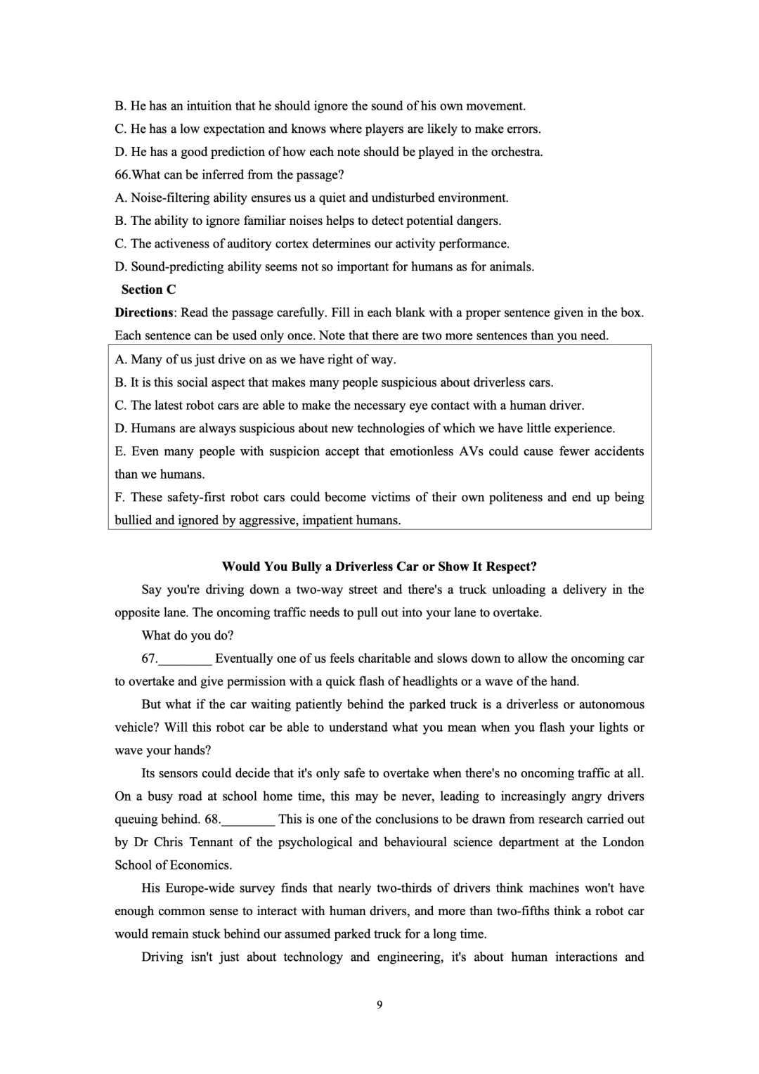 【高中英语】七宝/复兴/控江/晋元等期中考试卷 第10张