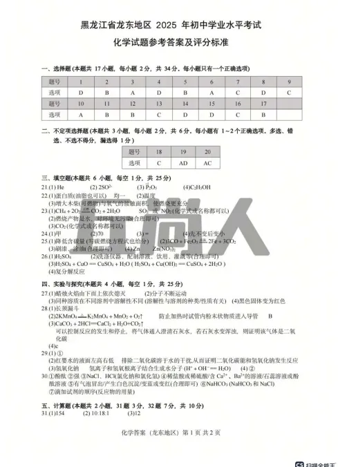 【中考】黑龙江2025年中考真题试卷电子版||试题答案PDF(全科目)中考答案解析 第13张