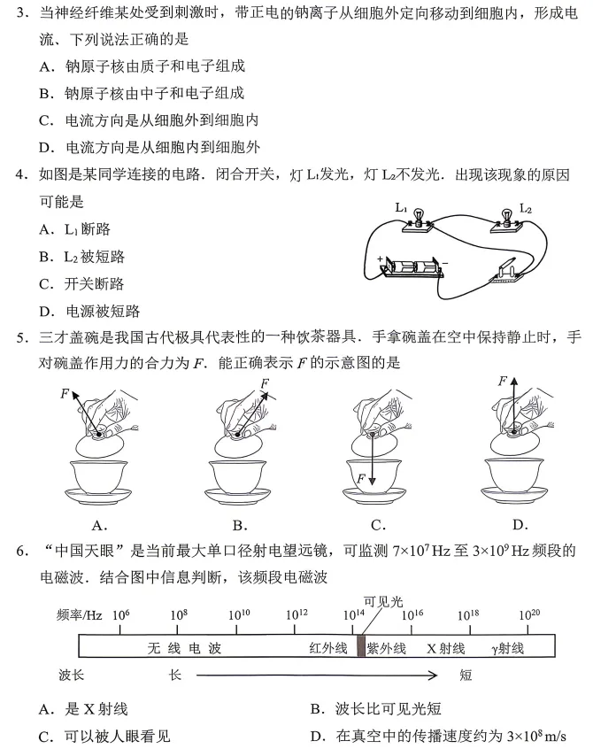 广州市物理一模试卷 第3张