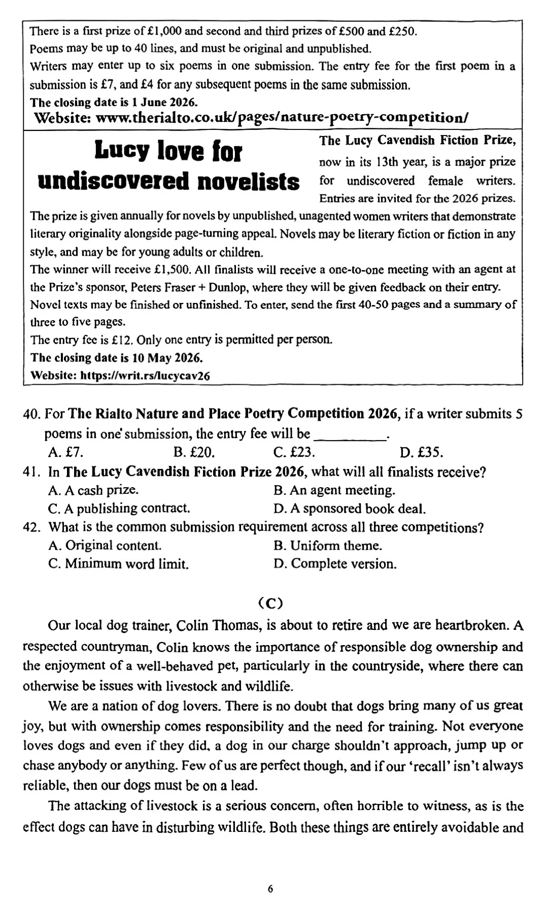 2026届杨浦区高三二模英语试卷 第6张