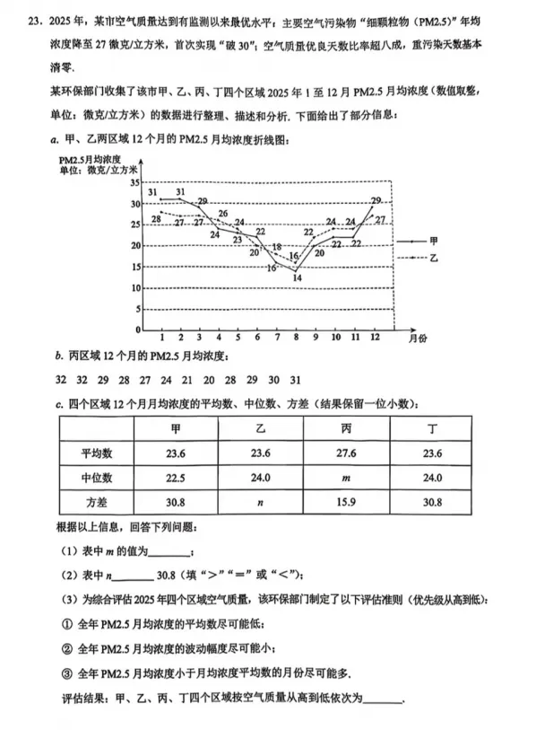 【中考模拟】2026年北京昌平区中考一模数学试卷及答案 第6张