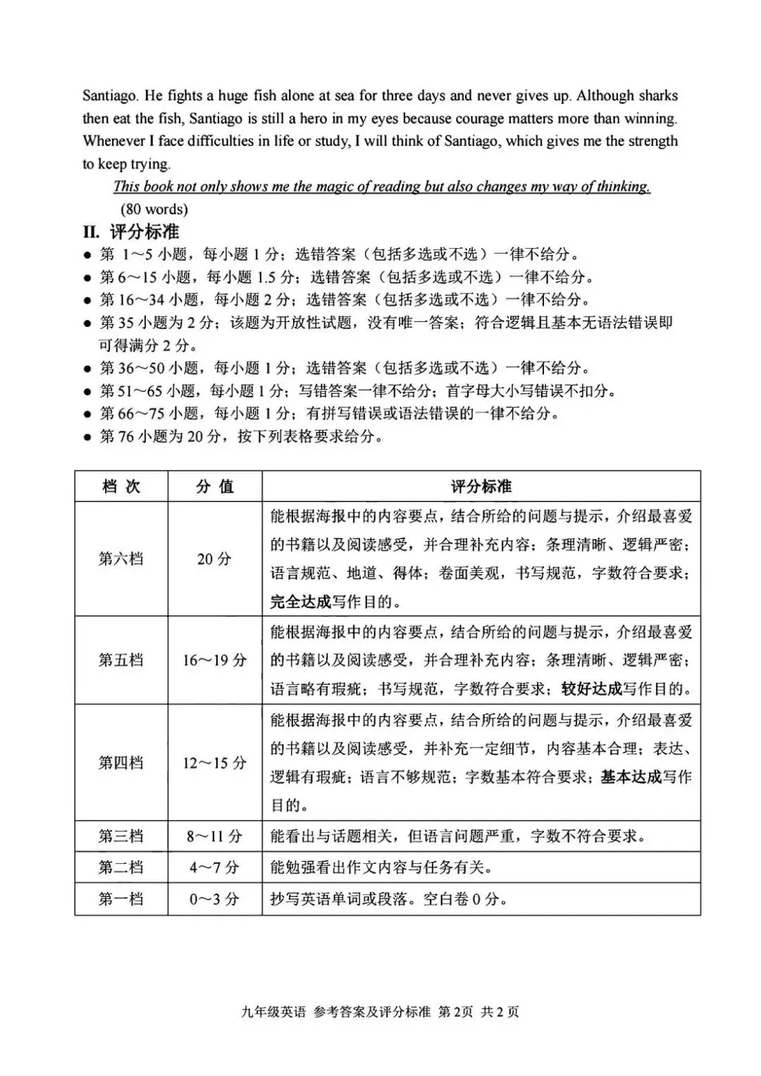 2026年4月浙江省丽水市中考一模试卷和答案,含英语听力,无水印免费下载 第29张