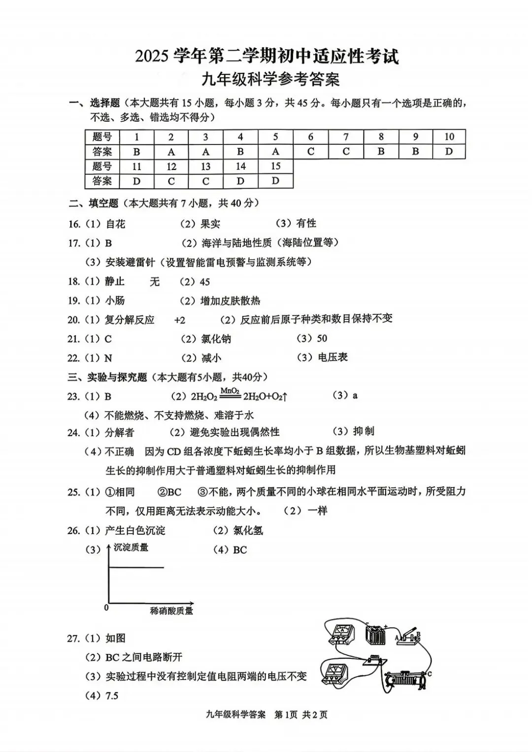 2026年4月浙江省丽水市中考一模试卷和答案,含英语听力,无水印免费下载 第50张