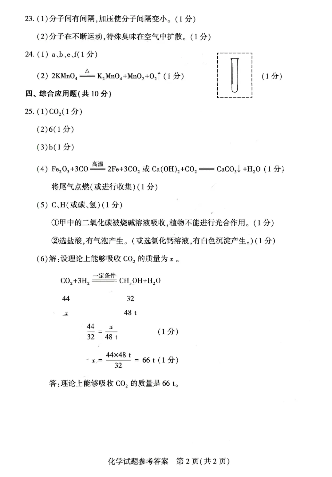 2024年河南省中考化学真题和答案 第8张