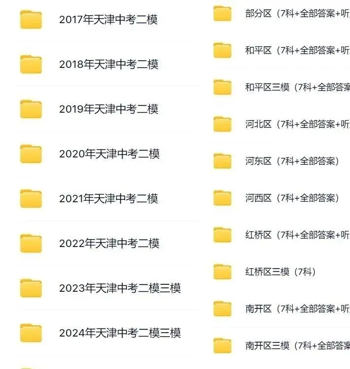 历年天津中考二模三模真题(2017-2025)最新!2026年红桥区中考一模+河东区高考二模 第2张