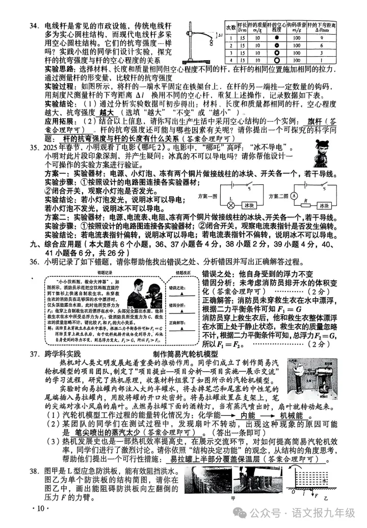 中考真题|2025年山西中考试题及参考答案(全科) 第10张