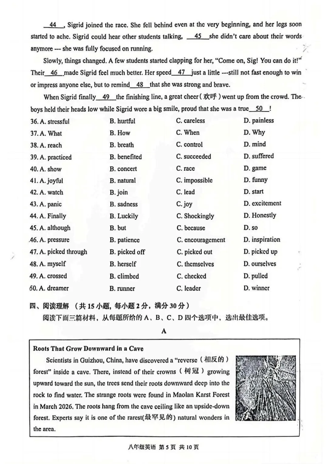 看了粮道街和武珞路八年级期中真题,真心觉得完形和作文应该这样拿高分,【Loly老师期中复盘分析】 第6张