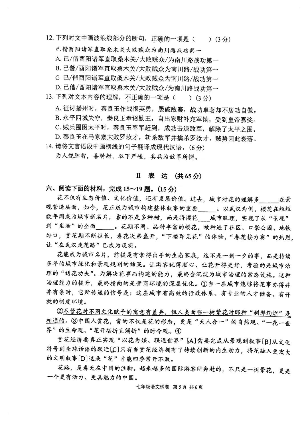 【七年级武昌区武珞路语文期中试卷】2025-2026下学期 第7张